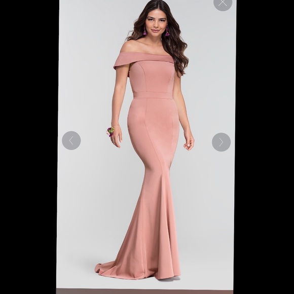 Off Shoulder Kleinfeld Bridesmaid Dress - Picture 1 of 1